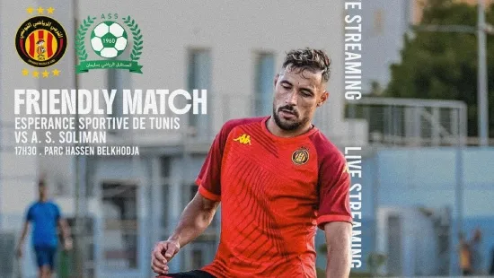 Suivez en direct, aujourd’hui à 17h30, la rencontre entre l’Espérance Sportive de Tunis et l’Avenir Sportif de Soliman.